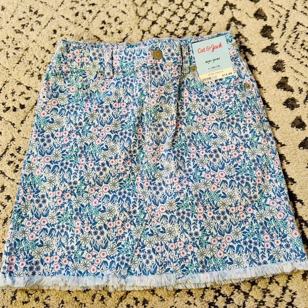 Cat & Jack Floral Blue Skirt